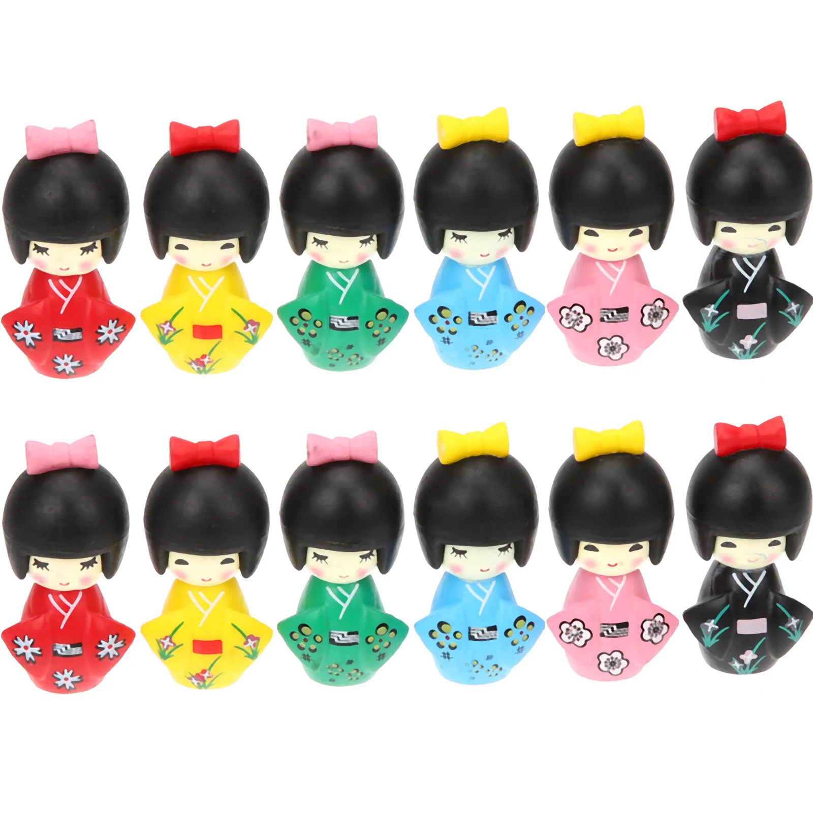 

12 Pcs Babies Dolls Japanese Kimono Toys Home Decoration Handicraft Crafts PVC Baby