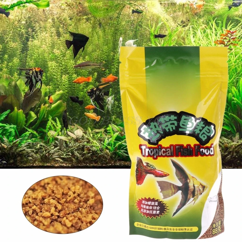 1/2pcs Aquarium Tank Tropical Fish Food Small Fish Feed Grain 88g Delicious Fish Food Especially for Guppy Lantern Fish view 4