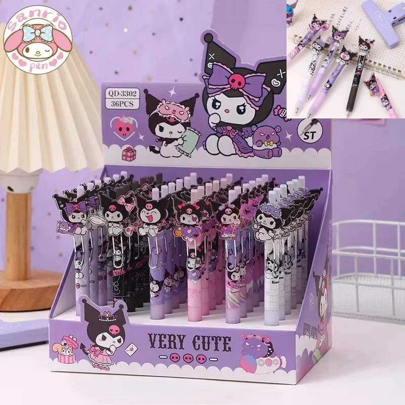 

Sanrio Gel Pen 36pcs 0.5mm Black Kuromi New Cute Acrylic Patch Cartoon Student Pen Cute Supplies Wholesale Birthday Gift.