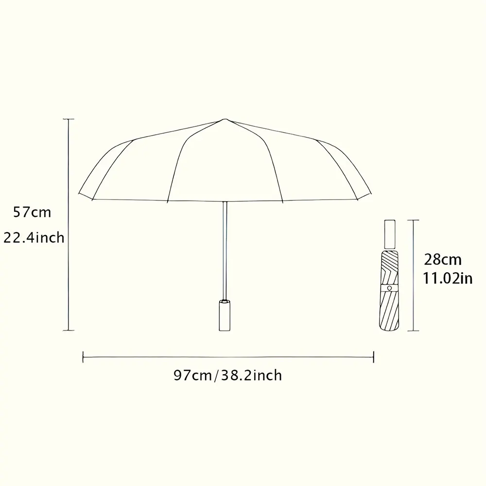 "Bernese Mountain Dog in Snowy Forest Art Design" portable waterproof sun rain umbrella for outdoor travel beach - view 5