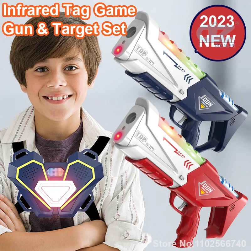 

35CM children's infrared tag toy gun game set with vest children's electric toys outdoor sports