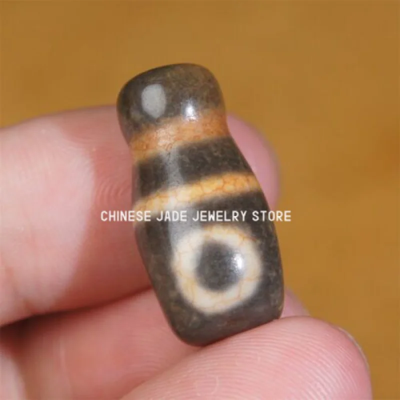 

Himalayan Tibetan DZI Beads Old Agate 2 Eye Totem Amulet Mala Guru 3 Hole Beads