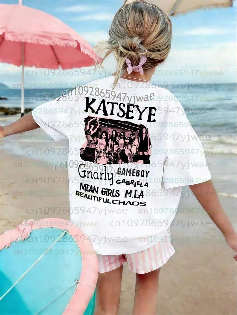 2026 Katseye Lustiges Print-T-Shirt für Damen und Herren, Lässige Grafik-Tops, Unisex O-Ausschnitt Kurzarm T-Shirt, Gothic Y2k T-Shirt Kleidung – Detail 8