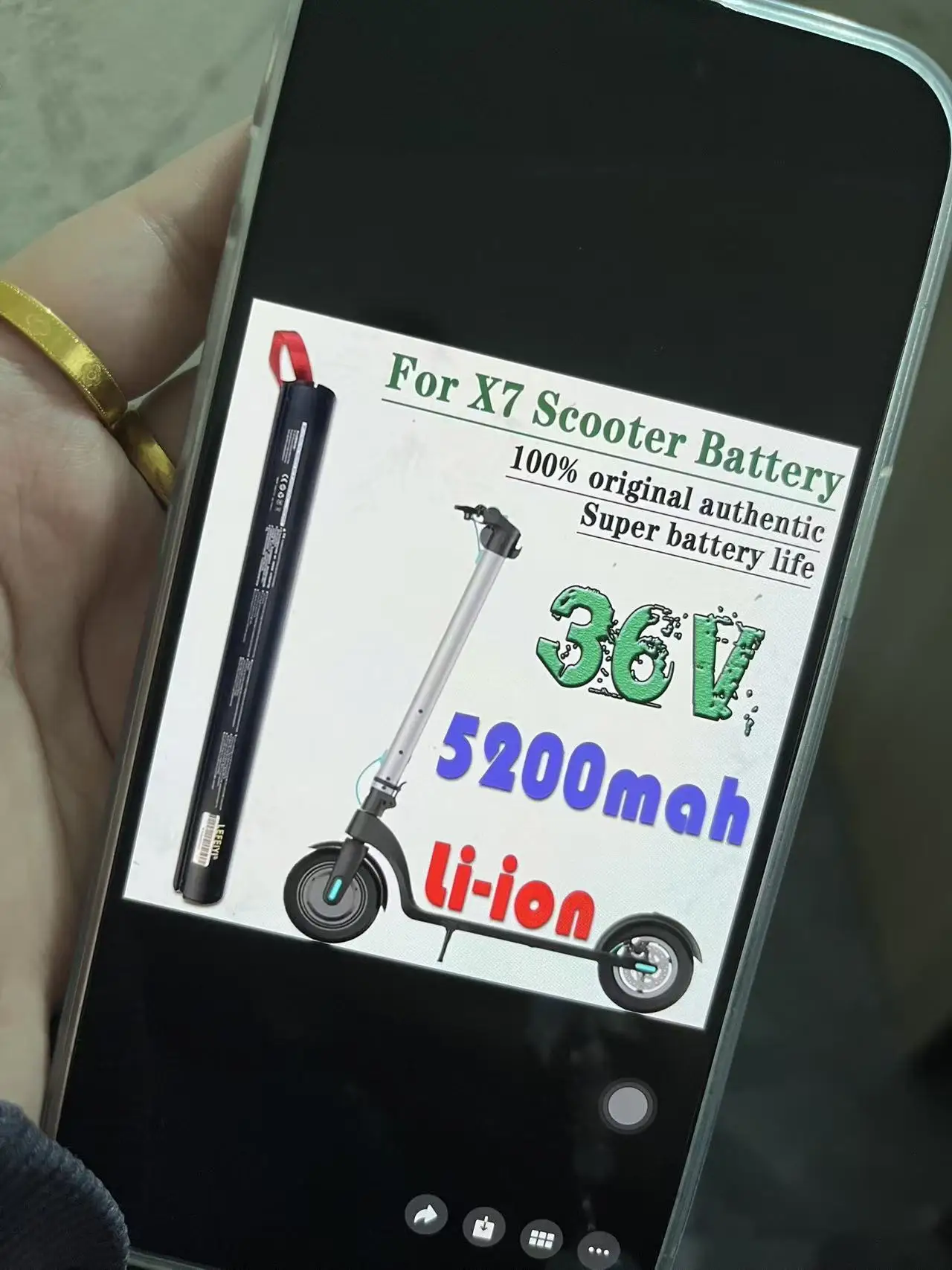 AIMJIN X7 Scooter Battery 36V 5200mAh Foldable Built-in BMS Rechargeable Batteries for Huanxi HX X7 Scooter