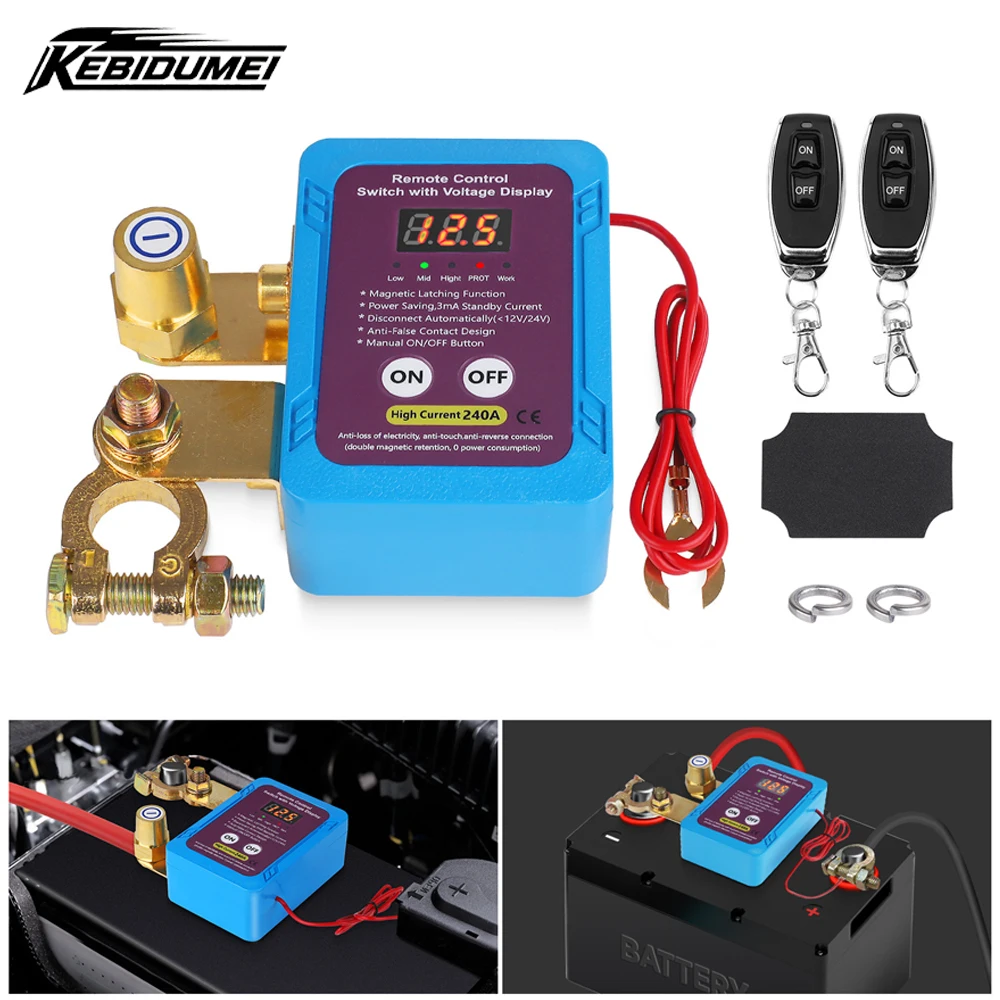 

Выключатель аккумулятора 240А 12В с дистанционным управлением и дисплеем, для авто, лодок, квадроциклов, фургонов, грузовиков