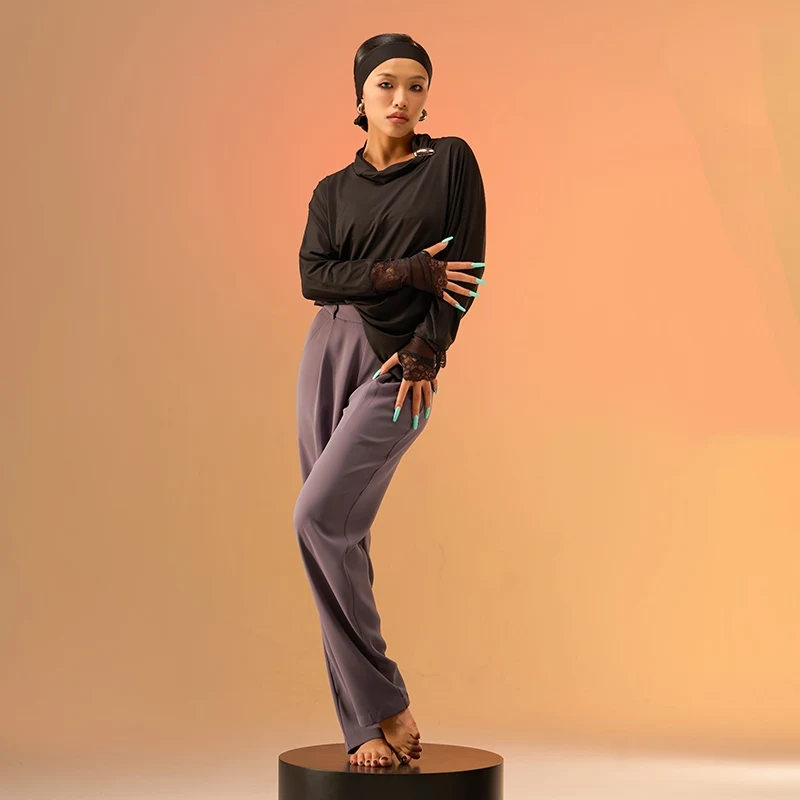 

Female Latin Dance Pants Practice Costume Women Modern Dance Pants Trousers Chacha Rumba Tango Latin Performance Clothes DN19521