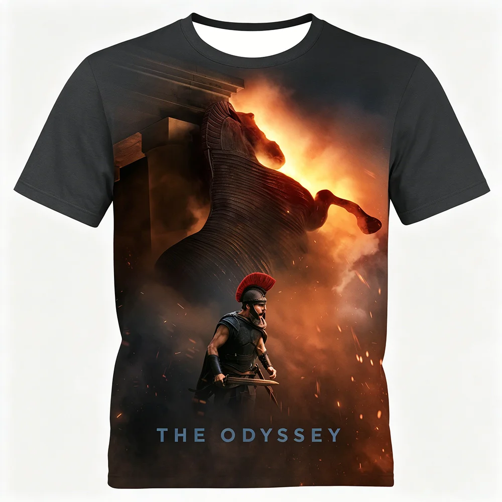 2026 Neu The Odyssey Movie Series Greek Mythology Odysseus Grafik-T-Shirt Ancient Epic Polyester Casual Streetwear T-Shirt für Herren