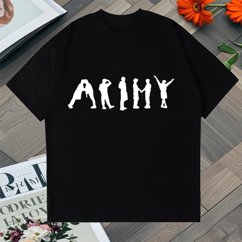 

Popular Girl Korean Group Graphic Print O-Neck Oversized t-shirt Cotton streetwear Men Women short sleeve T-shirts Unisex Tops
