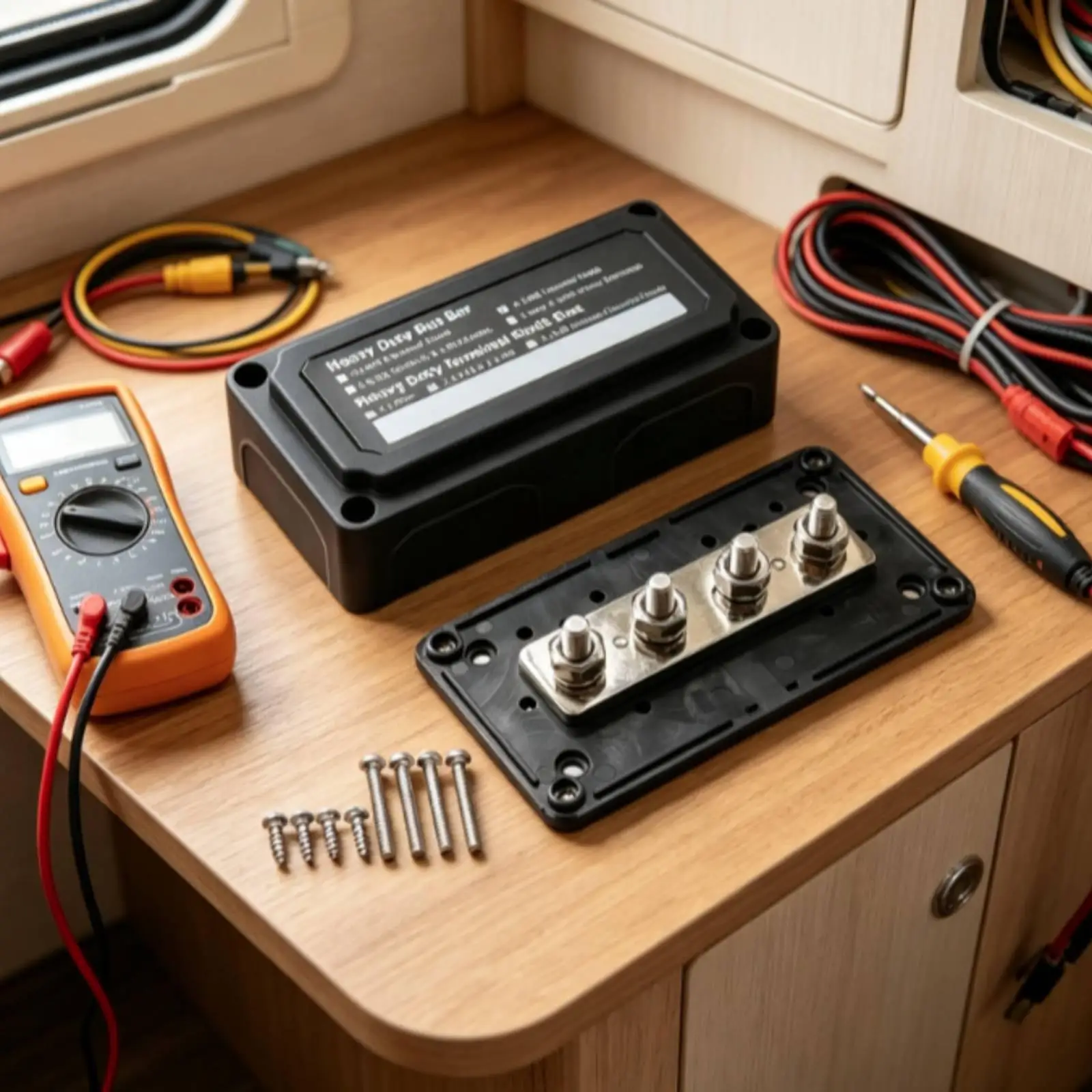 Electrical Busbar Power Distribution Terminal Block with Stainless Hardware for Boat RV Electric Panel