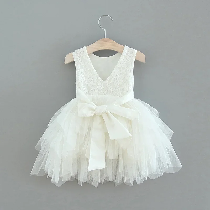 Sweet Gir Children's Dress 2023 Summer Girls Tutu Lace Fluffy Princess Dress Girls Party Dress O-Neck A-LINE Events