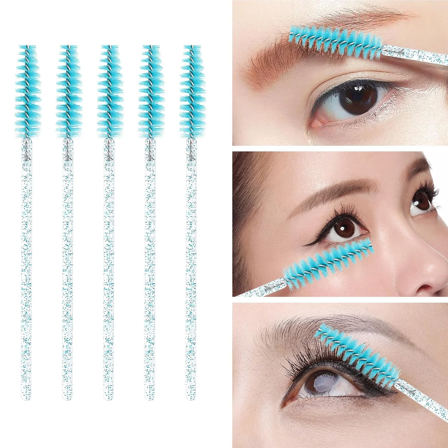 Brosses à cils jetables, outil d'extension de faux cils, brosse à sourcils, baguettes de Mascara, applicateur, bobines, outil de maquillage, 50 pièces