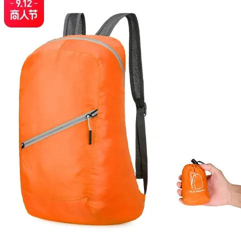 Portable Foldable Skin Canvas Backpack Outdoor Backpack with Lightweight Material All-match Backpack for Mountaineering Travel