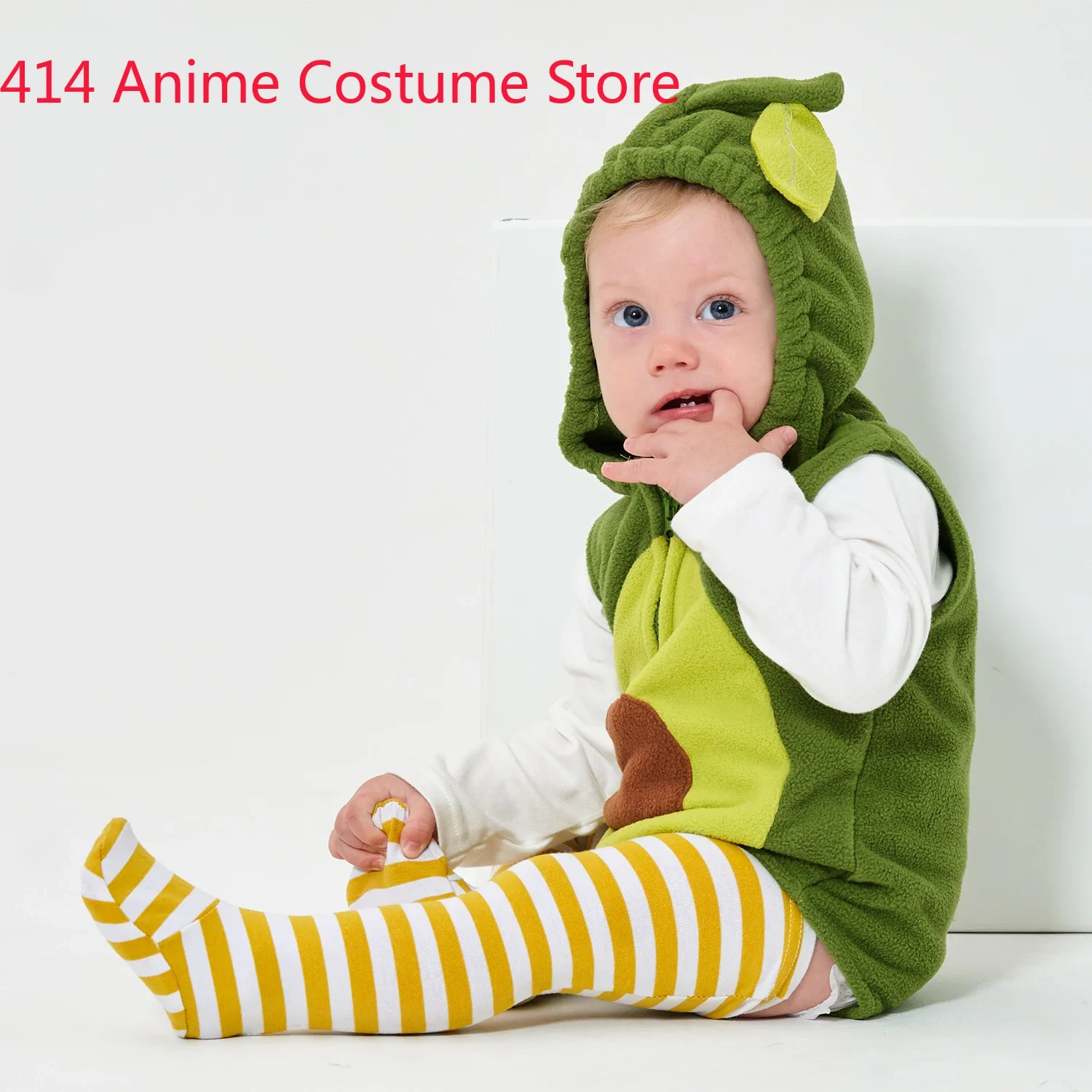 Infant Toddler Avocado Costume for Baby Girls Boys Hooded Romper Legging 2pcs Set Outfit 6M 12M 18M Halloween Purim