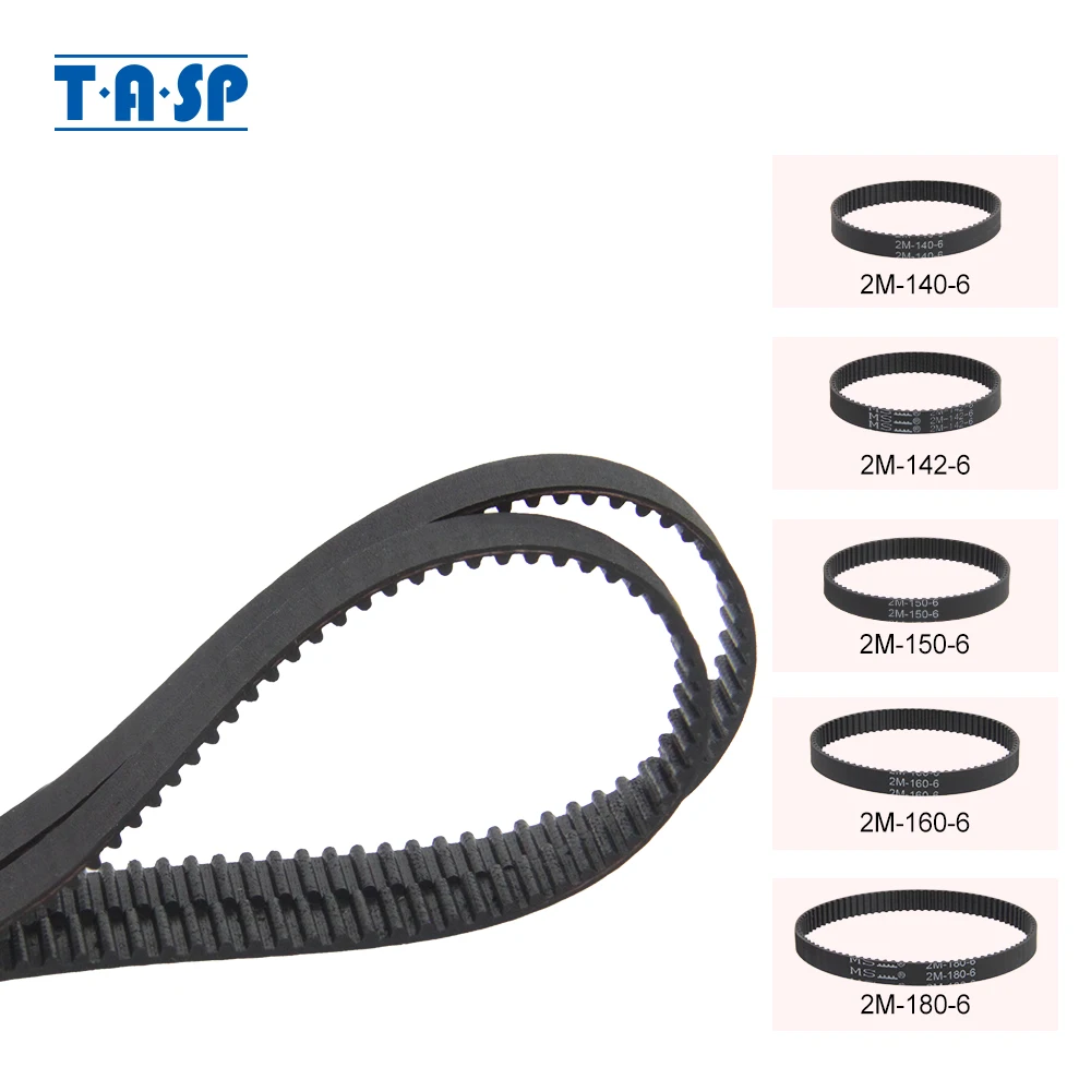 TASP GT2 Zahnriemen Gummi-Antriebsriemen Länge 140 142 150 180mm Breite 6mm Synchron-Förderbänder für Staubsauger 2 Stück – Detail 2