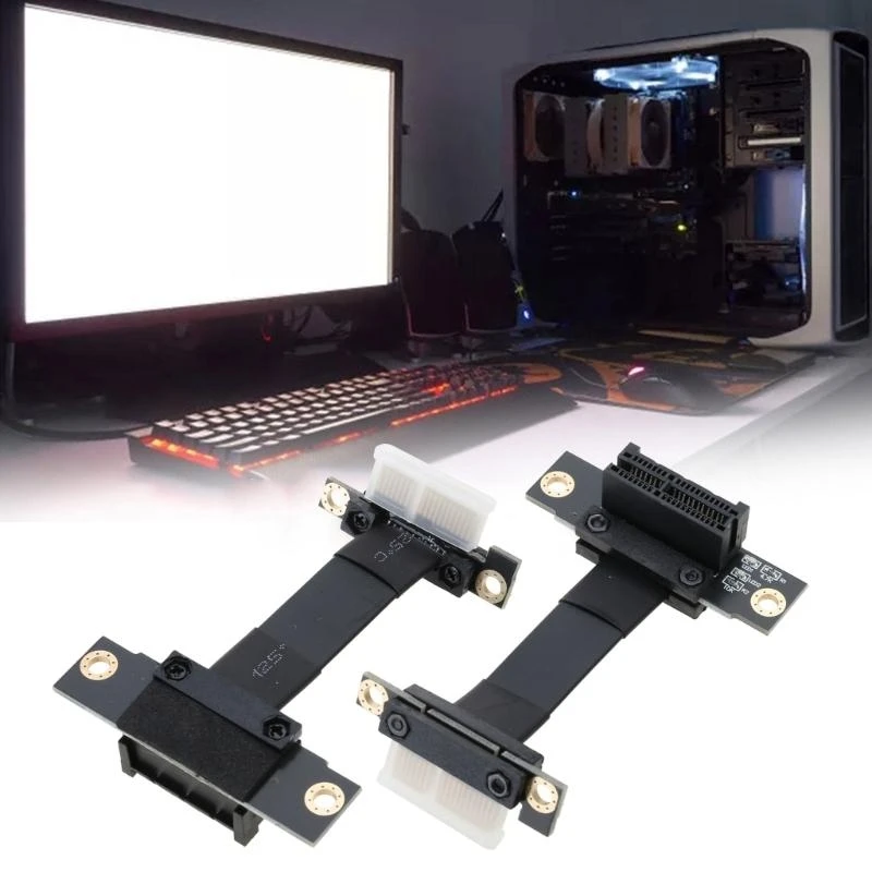 

A52B PCIE Riser Cable Dual 90 Degree PCIe Extension Cable 8Gb/s PCIE 1X Riser Card Line- 5cm