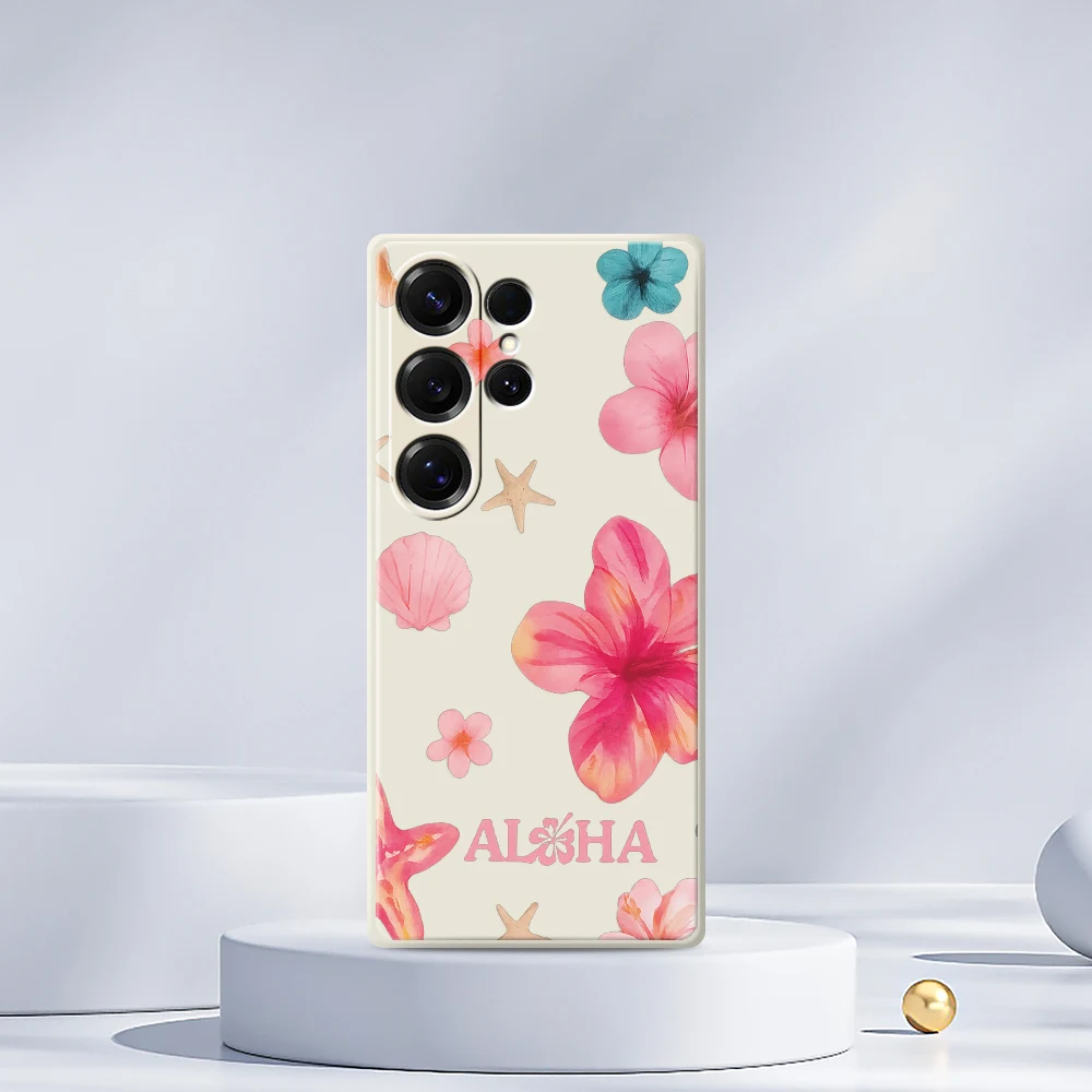 여름 꽃 무늬 삼성 갤럭시 S25 S24 S23 S22 S21 S20 울트라 플러스 S23 FE S21FE S20FE S10 플러스 실리콘 케이스/커버