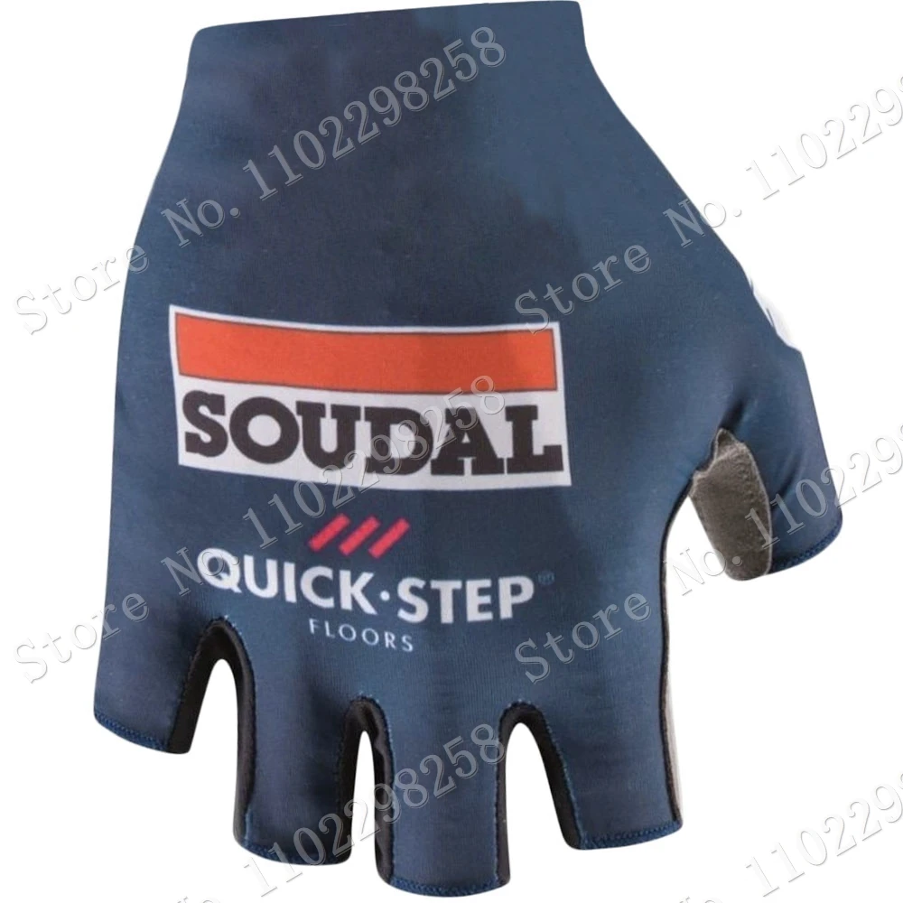 2023 Soudal Quick Step Team Cycling Gloves Men Bicycle Gel Half Finger Gloves One Pair Size M-XL Guante Ciclismo Gant cyclisme