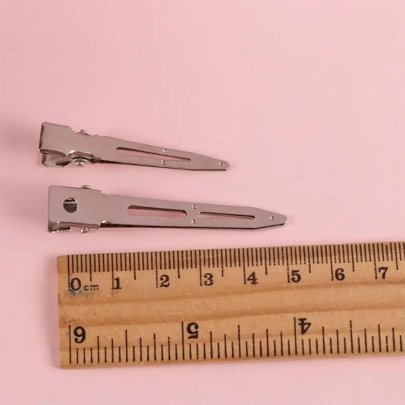 

39BB 24Pcs Single Prong Duckbill Hair Clips Silver Sectioning Hairpins