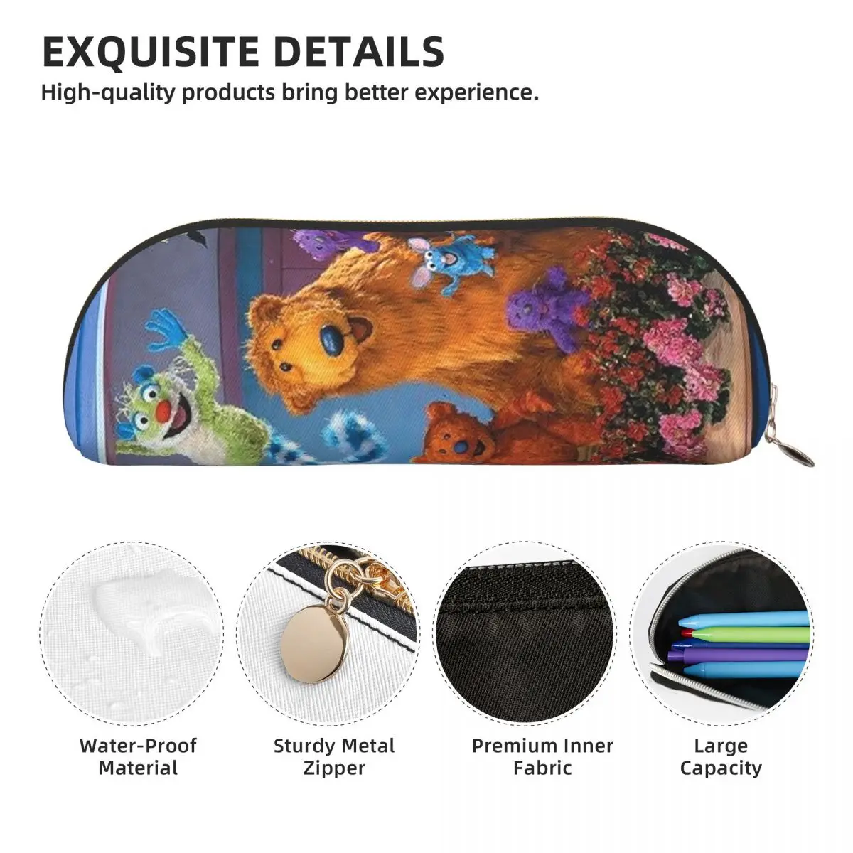 Пенал Bear In The Big Blue House, пенал для хранения канцелярских принадлежностей, большая вместительная коробка для ручек, сумка-карандаш для студентов