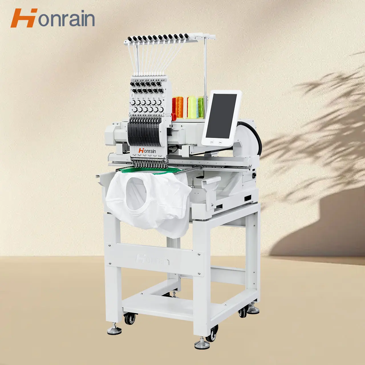 HONRAIN 2026 New Single Head Customized Hat T-shirt Garment Logo Apparel Machinery for Sale Computerized Embroidery Machine