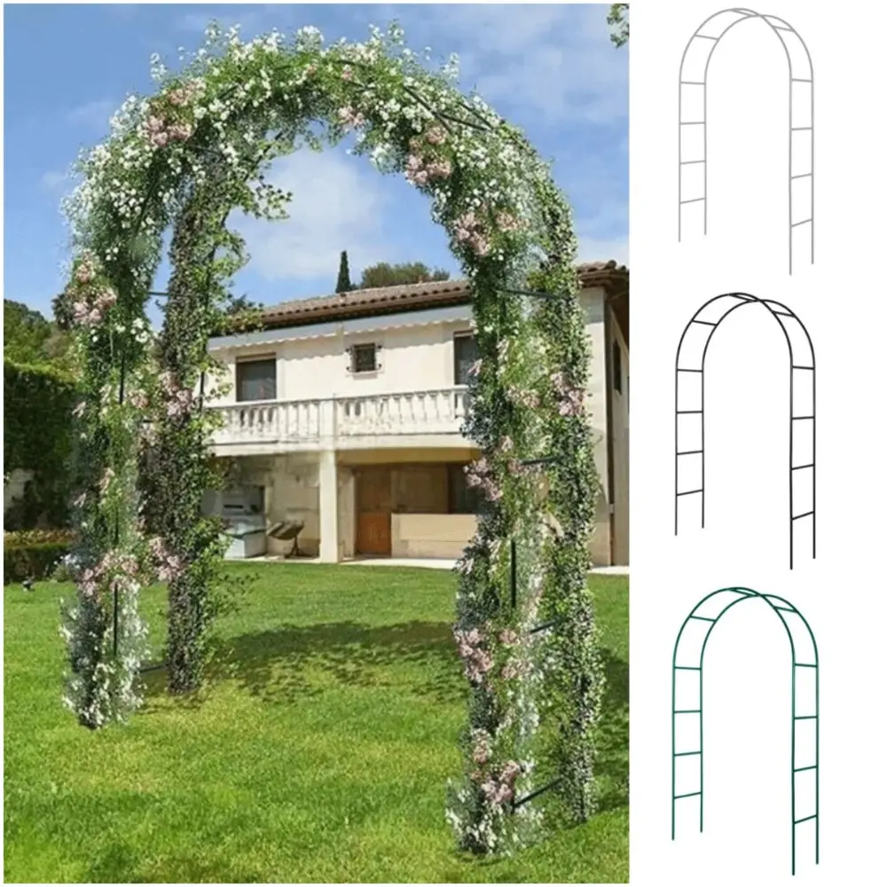 

Iron Art Flower Holder Arch Climbing Plant Support Black White Green Balloons Archway DIY Accessories Plant Support Trellis