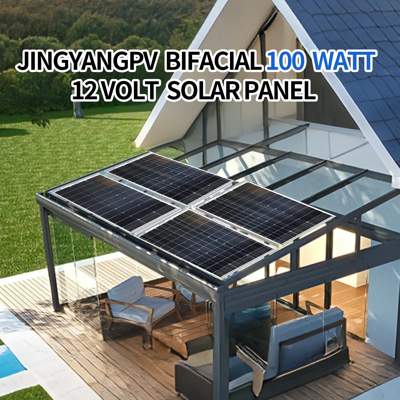 Solarmodul 200W für 12V N-Typ-Batterien 2 X 100W Monokristallines Solarmodul für Wohnwagen, Yacht, Wohnmobil, Dachmontage, Boot – Detail 6