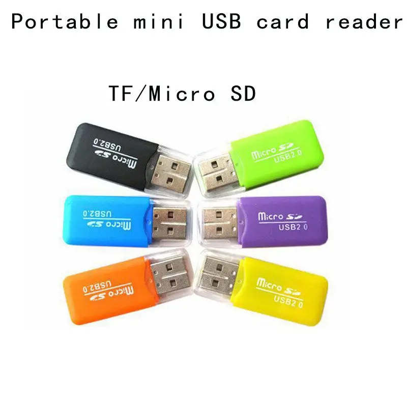 Roukyrss Portable Mini USB 2.0 TF Micro SD Memory Card Reader High Speed T-Flash Adapter for PC Laptop Computer Vehicle Speaker