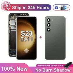 Super AMOLED 6.1 pollici S23 per Samsung Galaxy S23 5G LCD senza difetti S911 S911B S911U Display Touch Screen Assembly cover posteriore gratuita