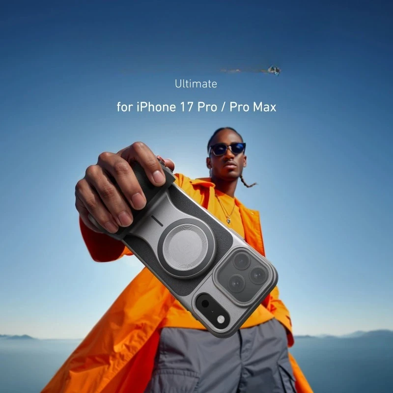 for iPhone17 Pro Pro Max Magnetic Phone Camera Hand Grip Holder 3200Mha Powerbank with Wireless Charging