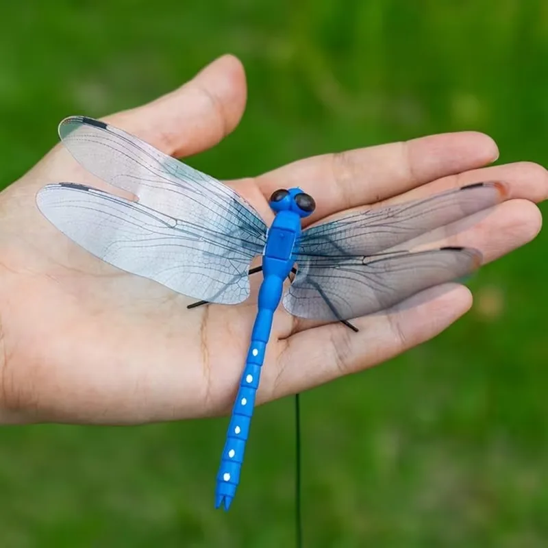 Simulation Dragonfly Clip Bug Deterrent Dragonfly Hat Clip Dragonfly Garden Decors Clip-On Outdoor Garden Dragonflies Decoration