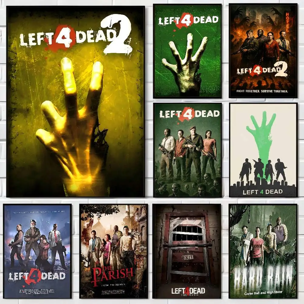 Pósteres de Anime L-Left 4 D-Dead Game, carteles Retro de arte de pared de calidad HD pegajosos para decoración de habitación Kawaii del hogar