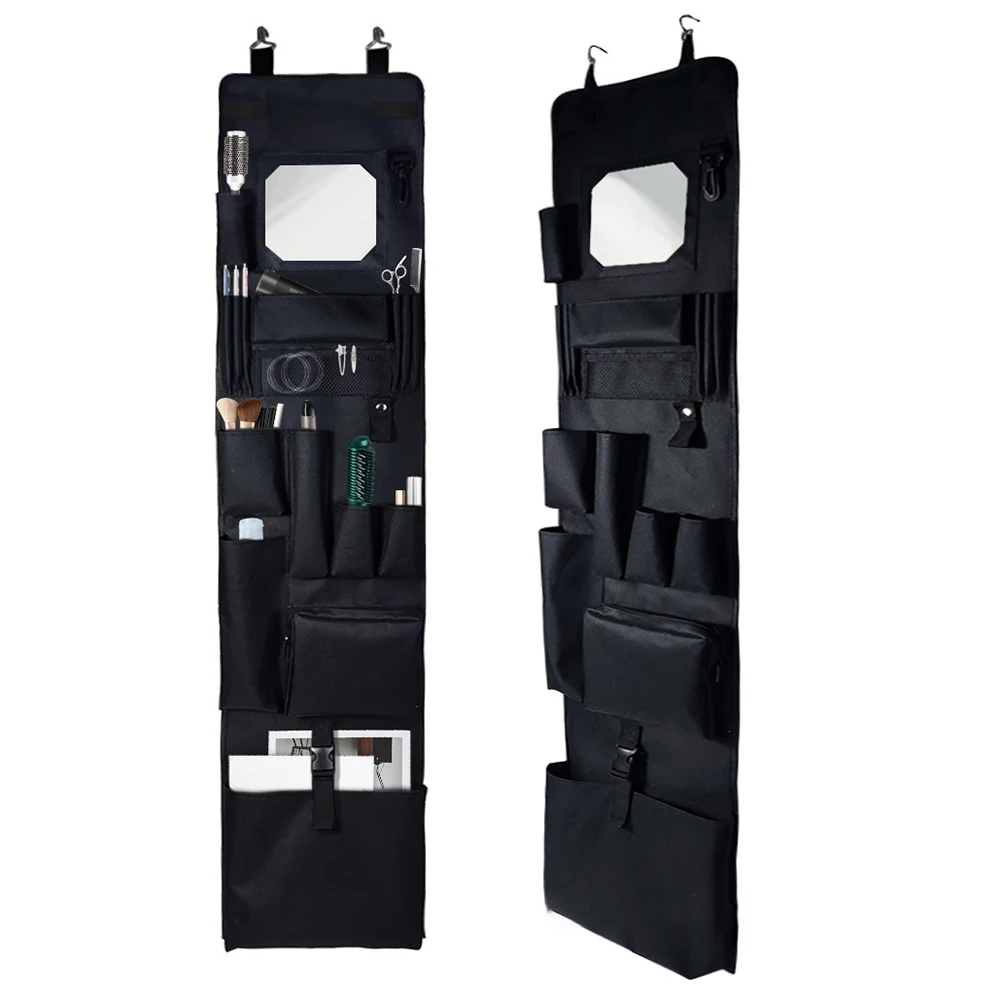 

Daily Use Hanging Organizer with Mirror for Locker Doors Supporting Uniform Organization and On-the-Go Grooming Needs