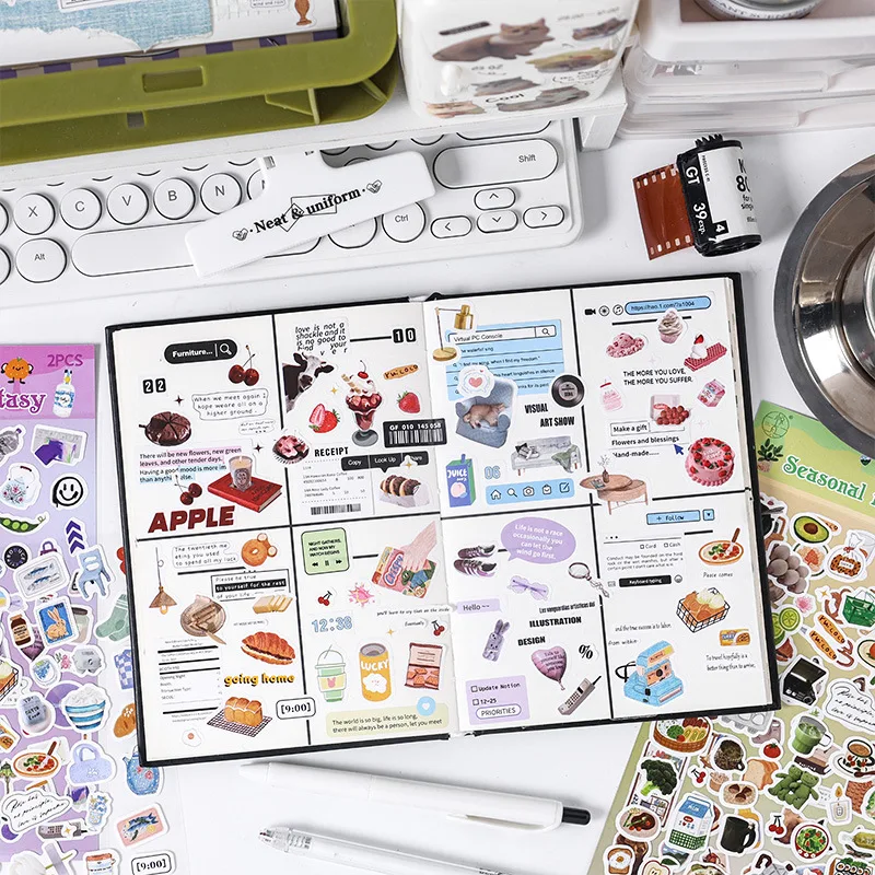 Autocollant adhésif décoratif sur le thème des aliments de voyage, joli ensemble d'autocollants artisanaux pour Scrapbooking pour enfants, pour Album journal intime, DIY bricolage