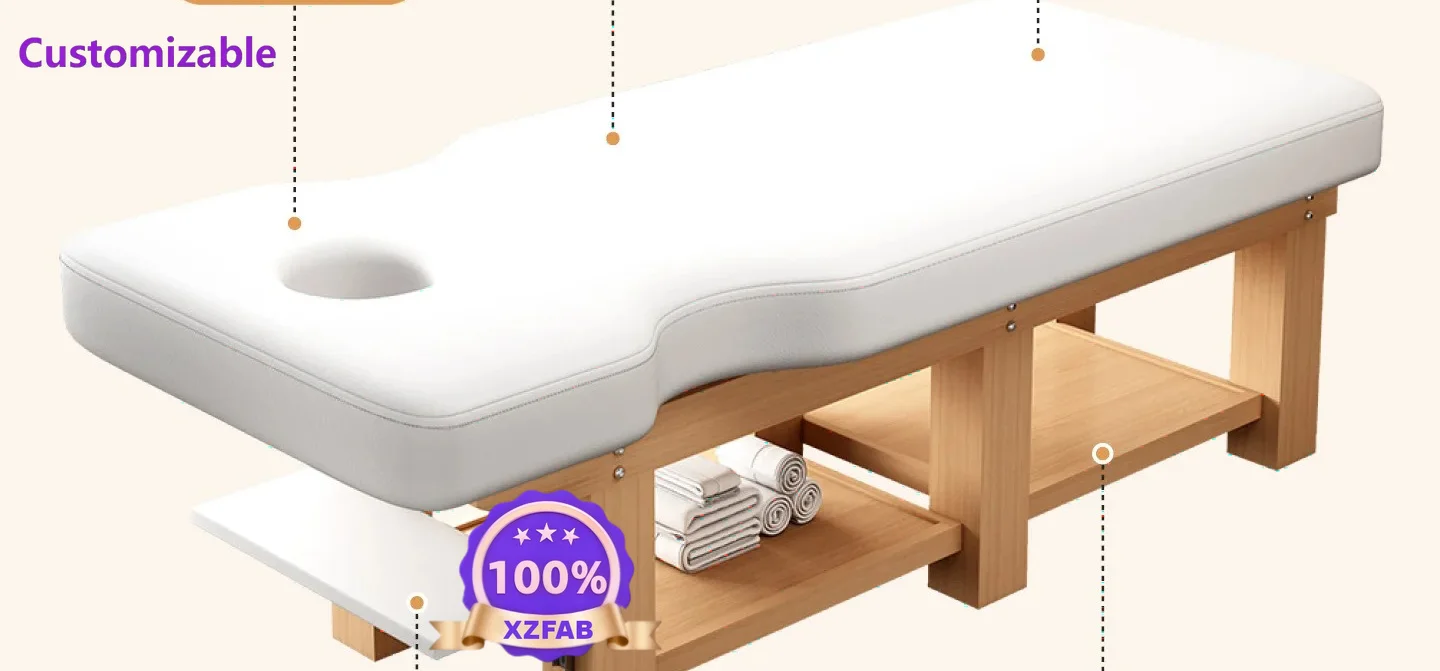 Factory Direct 2026 Bent arm massage bed TCMmassage treatment bedMultifunctional solid wood beautybed Special SPA ear bed