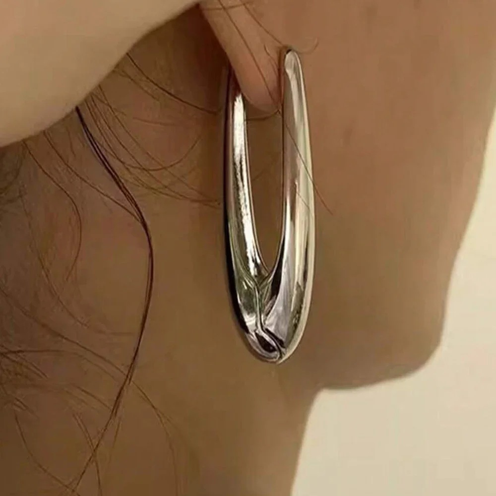 Pendientes delicados en forma de U de oro/plata, pendientes de aro de estilo versátil y delicado, joyería minimalista para uso diario para mujer