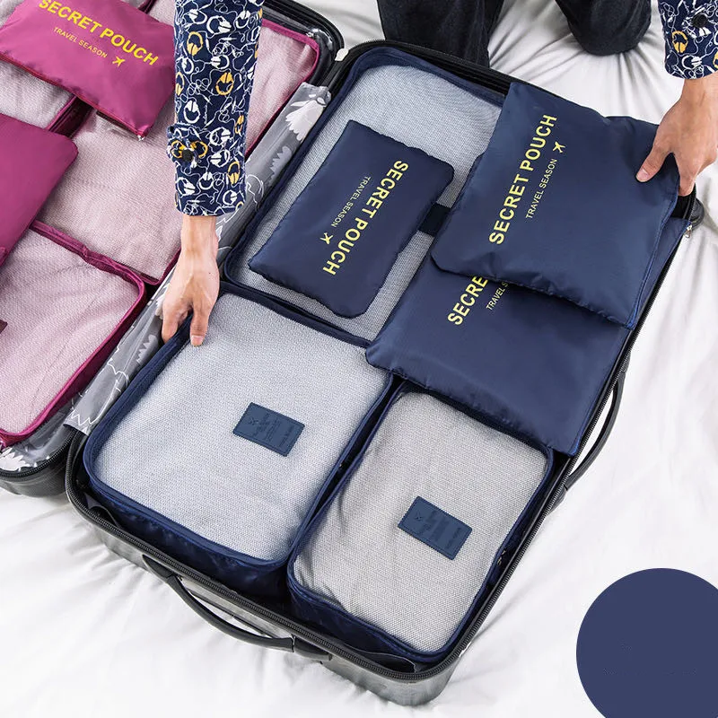 Large 6 Pack Travel Suit Clothes Organizer Storage Bag Wardrobe Suitcase Bag Travel Organizer Shoes Packing Cube Bag