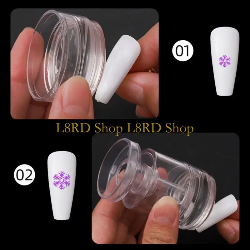L8RD Rotatable Jelly Stamper Silicone Clear Stamper French Tip Stamp
