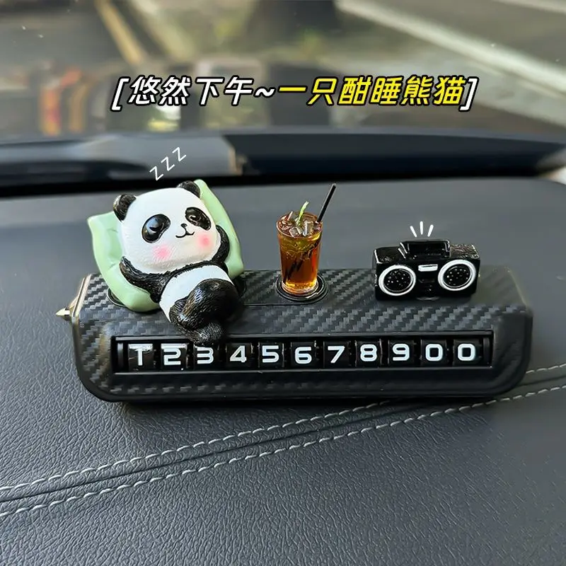 

Panda Parking Number Plate Temporary Car Phone Mobile License Plate High-end 2024 Internet Celebrity Car Ornaments