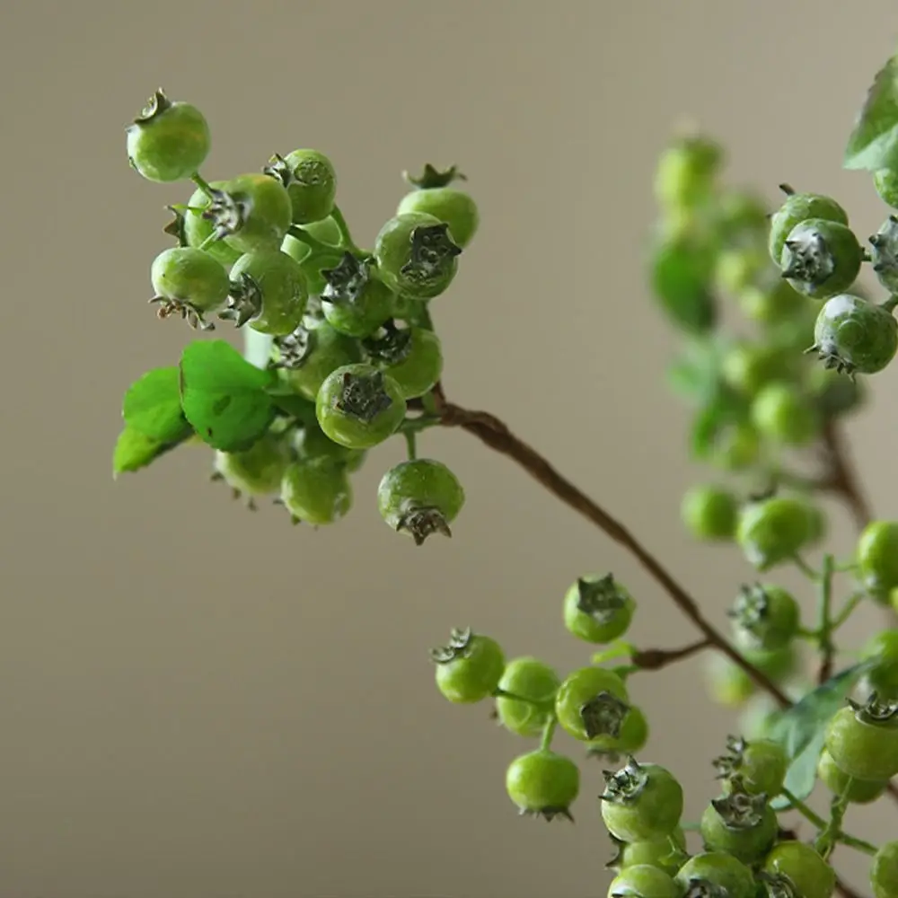 Plástico natal mirtilo ramos de frutas realista elegante simulação espuma vermelho berry artesanal plantas falsas