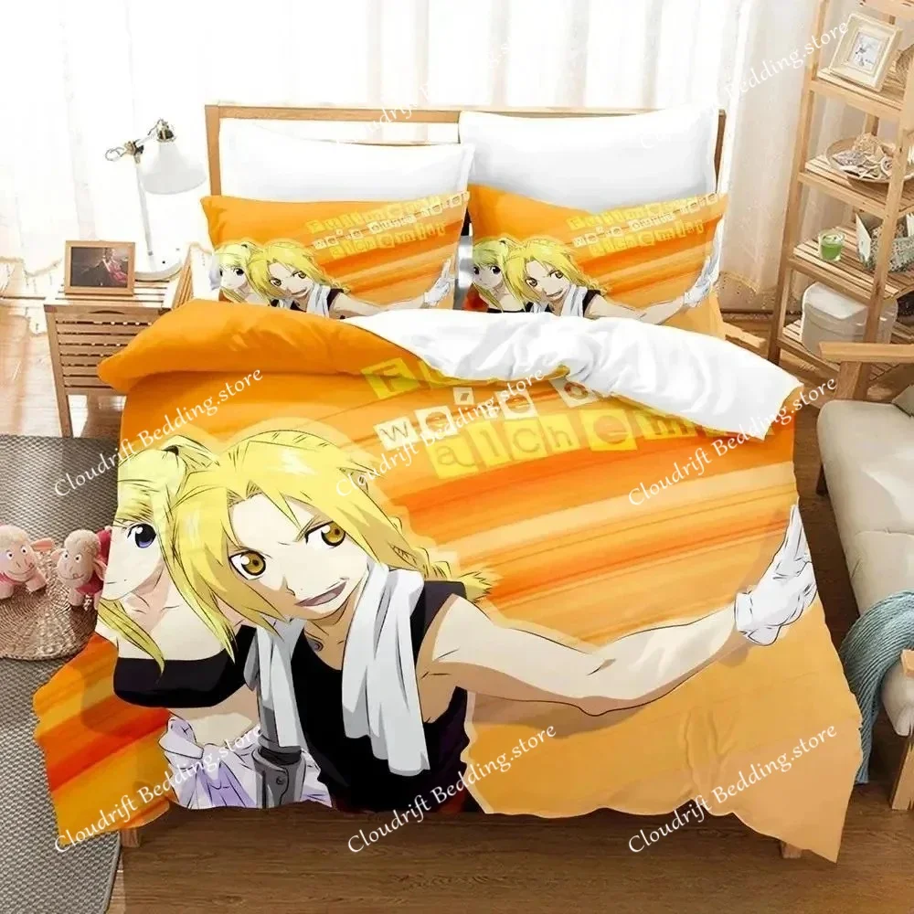 Fullmetal Alchemist Bedding Set Single Twin Full Queen King Size Bed Set Aldult Kid Bedroom Duvet cover Sets 3D Print Anime Bed