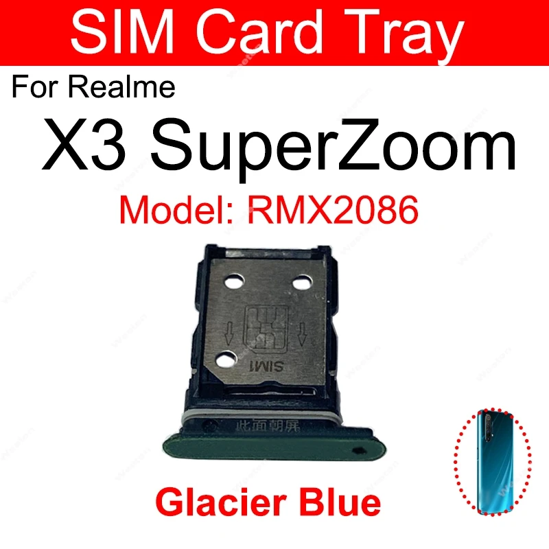 SIM Card Tray For Realme X3 SuperZoom Sim Card Slot Tray Holder Adapter Replacement Parts