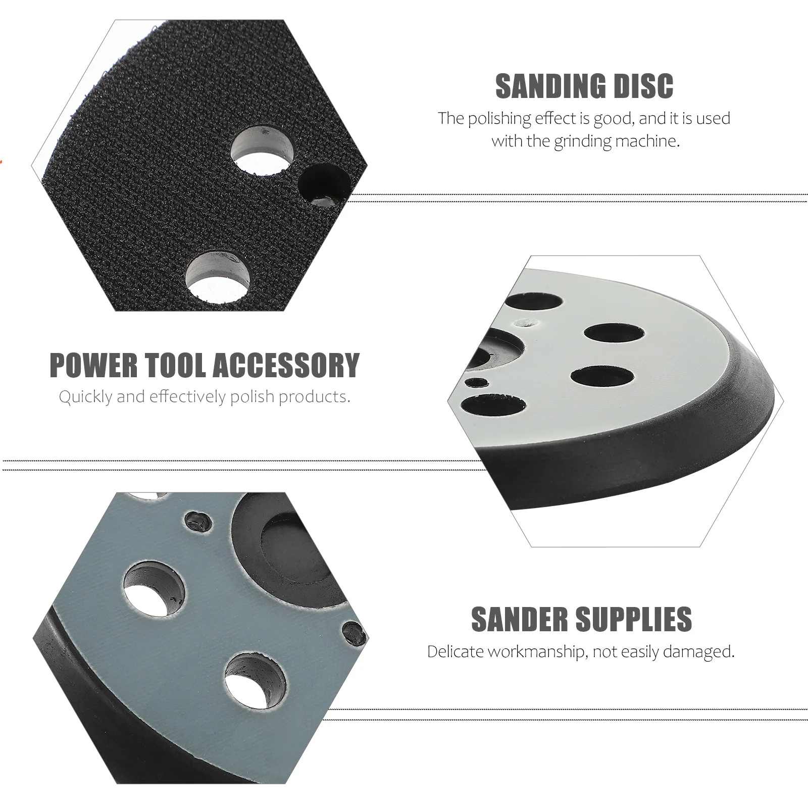 لوحة دعم تلميع كهربائية 8 فتحات قرص صنفرة سيارة ساندر ساندر استبدال القرص دعم الوسادة الخشب المعادن العمل