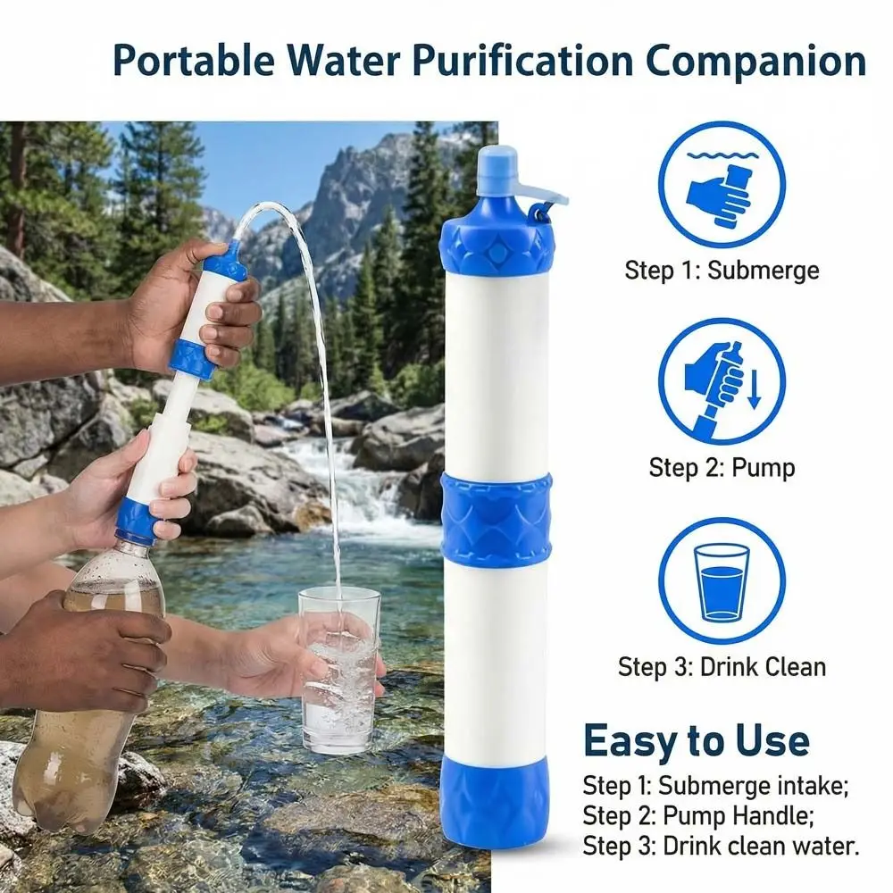 Mini Mini Water Filter Straw Purifier Direct Drinking Purification Water Filter Straw Portable Drinking Water Filtering Straw