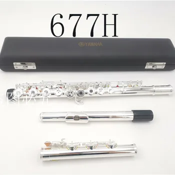 Flute Professional Cupronickel Opening C Key 16 17 Hole 677H Flute Silver Plated Musical Instruments With Case and Accessories