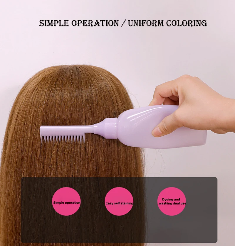 60z Hair Dye Applicator Comb Brush Hair Root Applicator Refillable Bottle Salon Hair Coloring Hairdressing Styling Tools