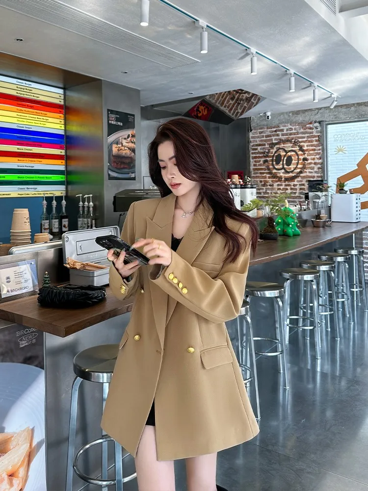 

Khaki Color Godd Sle Women's Suit Jaet Spring Collection High End Sensation Casual Ladies' Commute Faion