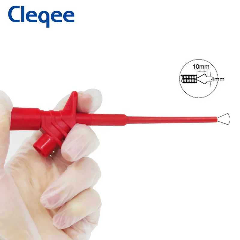 Cleqee P5004 2pcs Quick Test Hook Clip Insulated Test Probe with 4mm Socket Professional High Voltage Electrical DIY Accessories