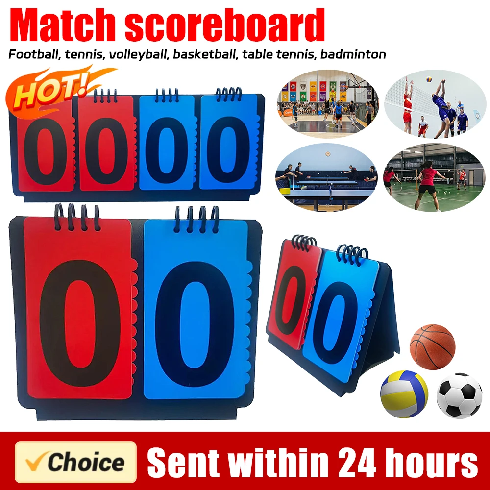 4/2 Digits Sports Scoreboard Tabletop Flip Scoreboard Football Basketball Tennis Flip Score Keeper Triangular Base Design