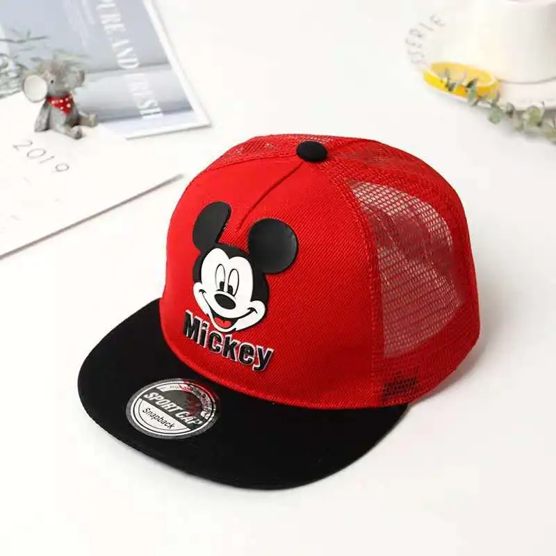 Disney Official Anime Kids Baseball Hats Cute Mickey Mouse Child Cap For Summer Mickey Spiderman Cotton Baby Hat Boy Girl Gifts