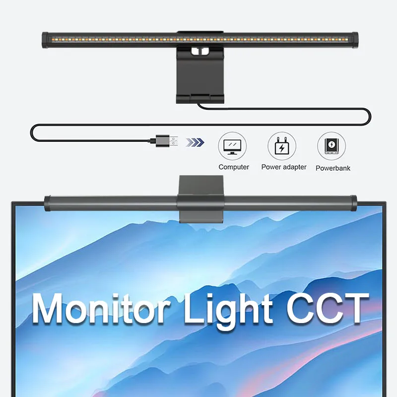 แถบไฟติดตามเซ็นเซอร์สัมผัส USB 5V ไฟแขวนจอคอมพิวเตอร์ CCT โคมไฟแล็ปท็อปสำหรับสำนักงานบ้านอุปกรณ์เสริมเกม